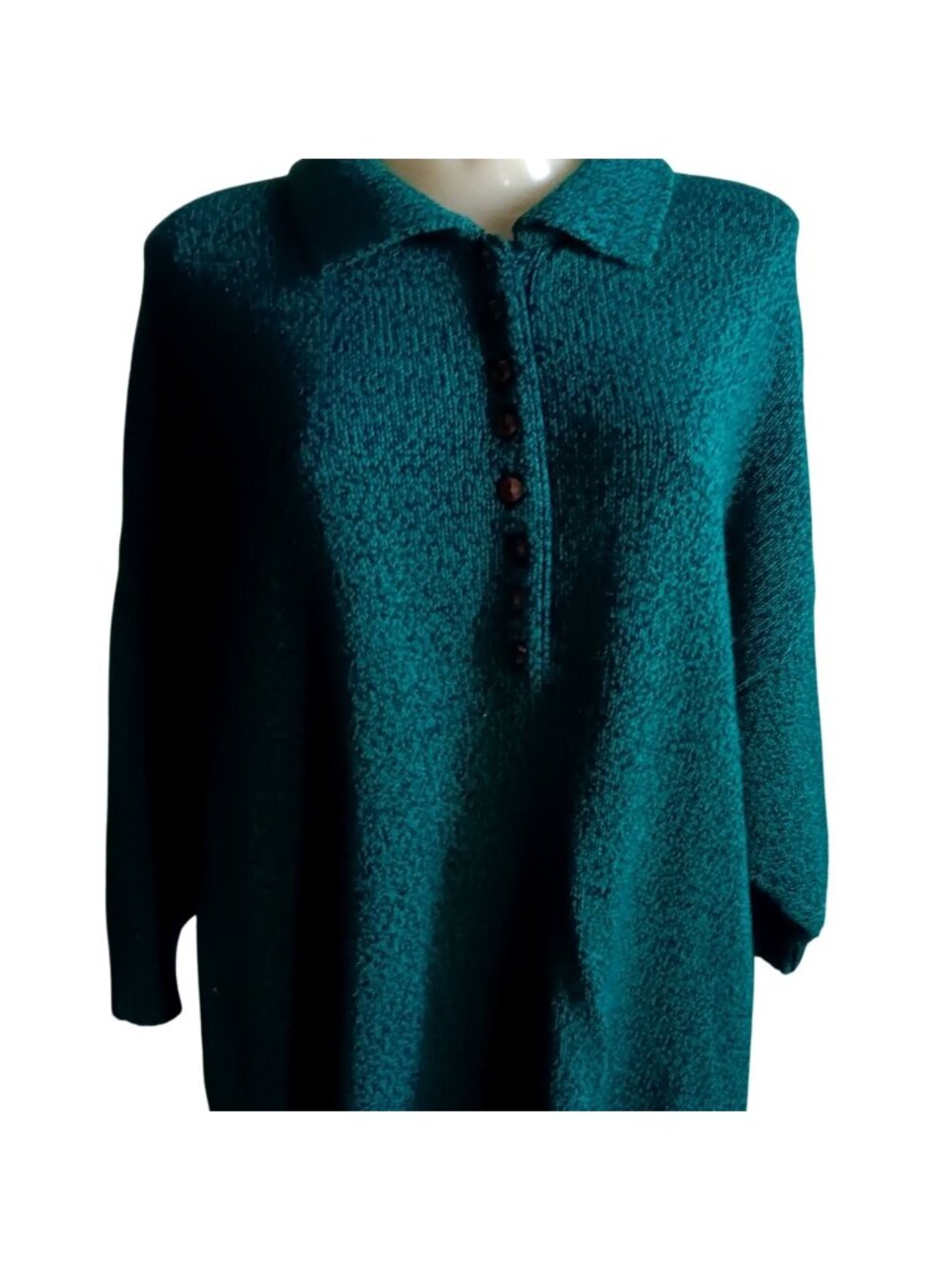 True Vintage Sweater Venezia Sportswear Pullover Green Knit OSFA One Size 90s